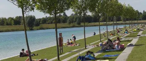 Riemer See Muenchen Suedufer Badestrand